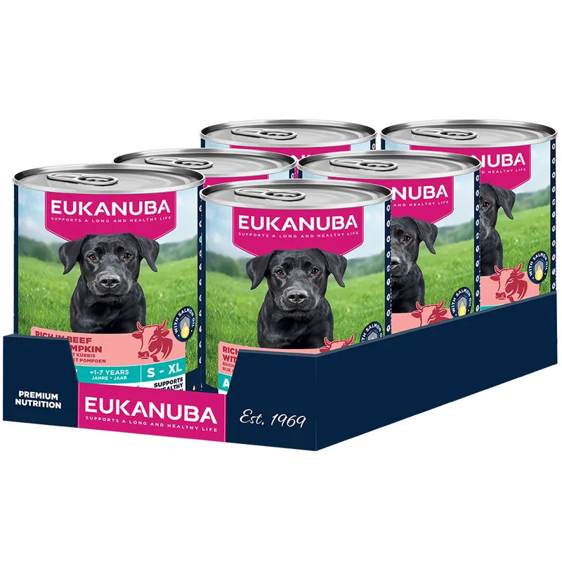 EUKANUBA natvoer voor volwassen honden, rijk aan rund met pompoen 400 g