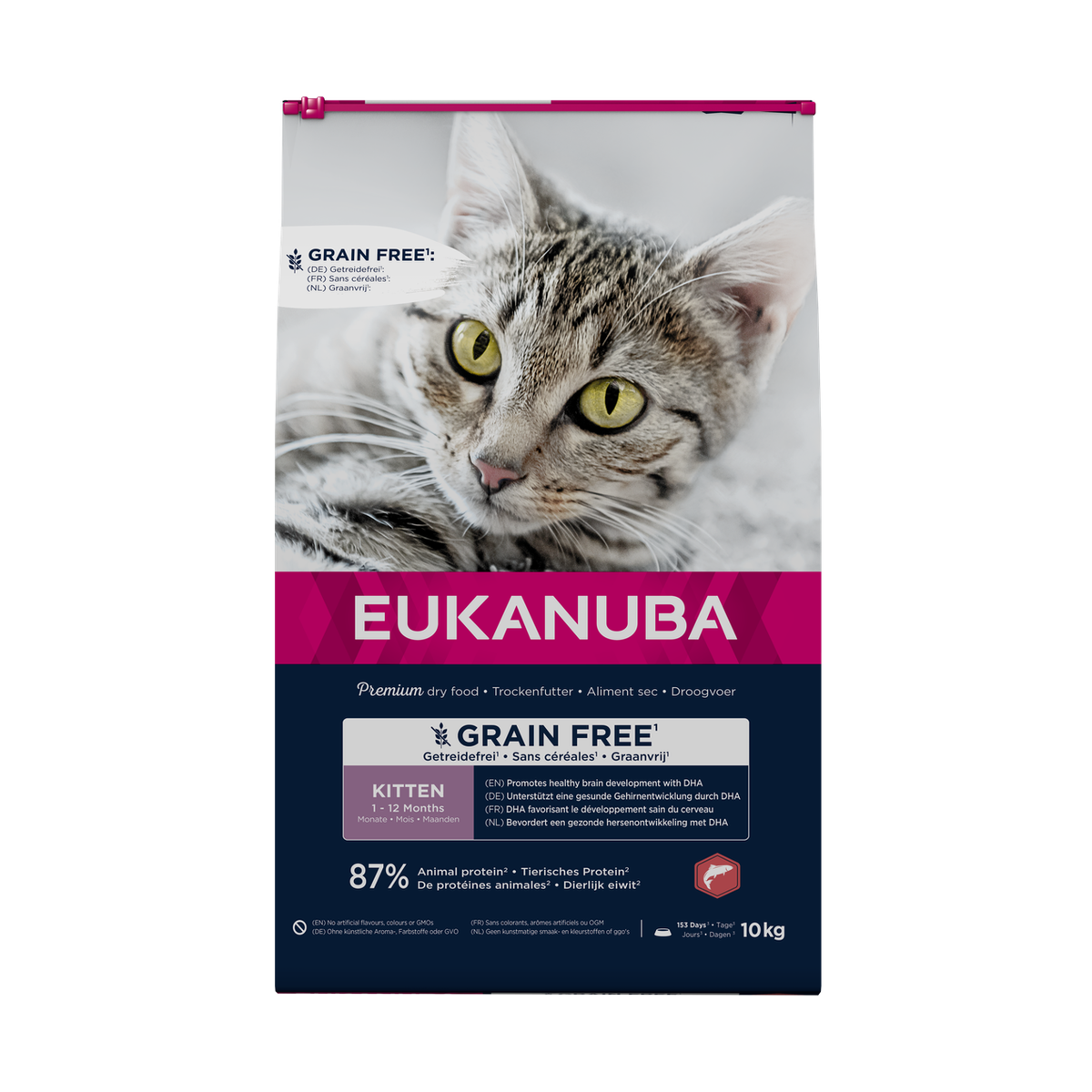 EUKANUBA droogvoer voor kittens, graanvrij, zalm 10 kg