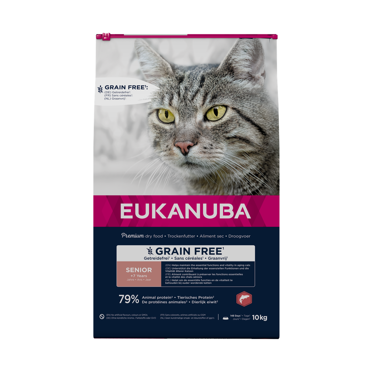 EUKANUBA droogvoer voor senior katten, graanvrij, zalm 10 kg