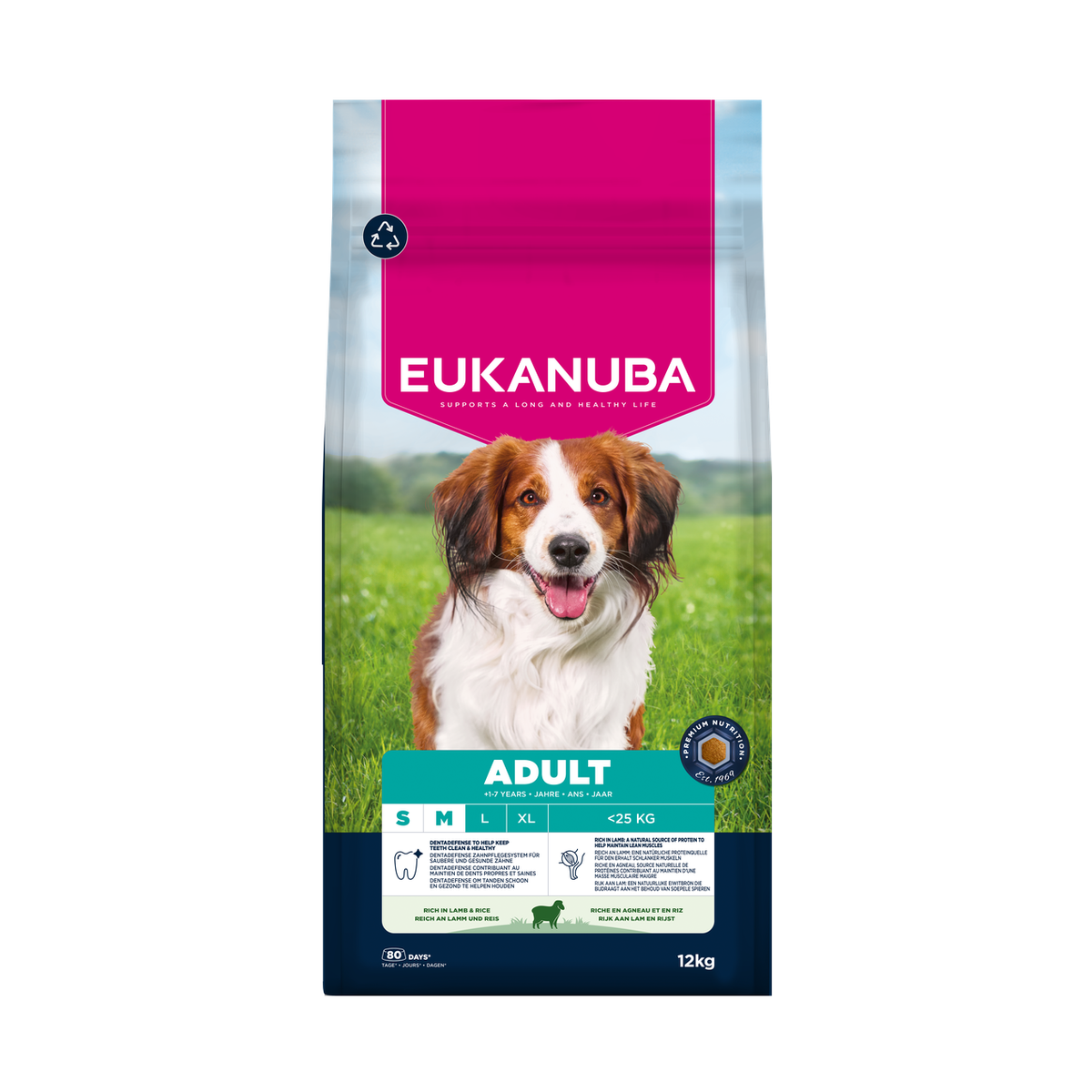 EUKANUBA droogvoer voor kleine en middelgrote volwassen honden, rijk aan lamsvlees en rijst 12 kg