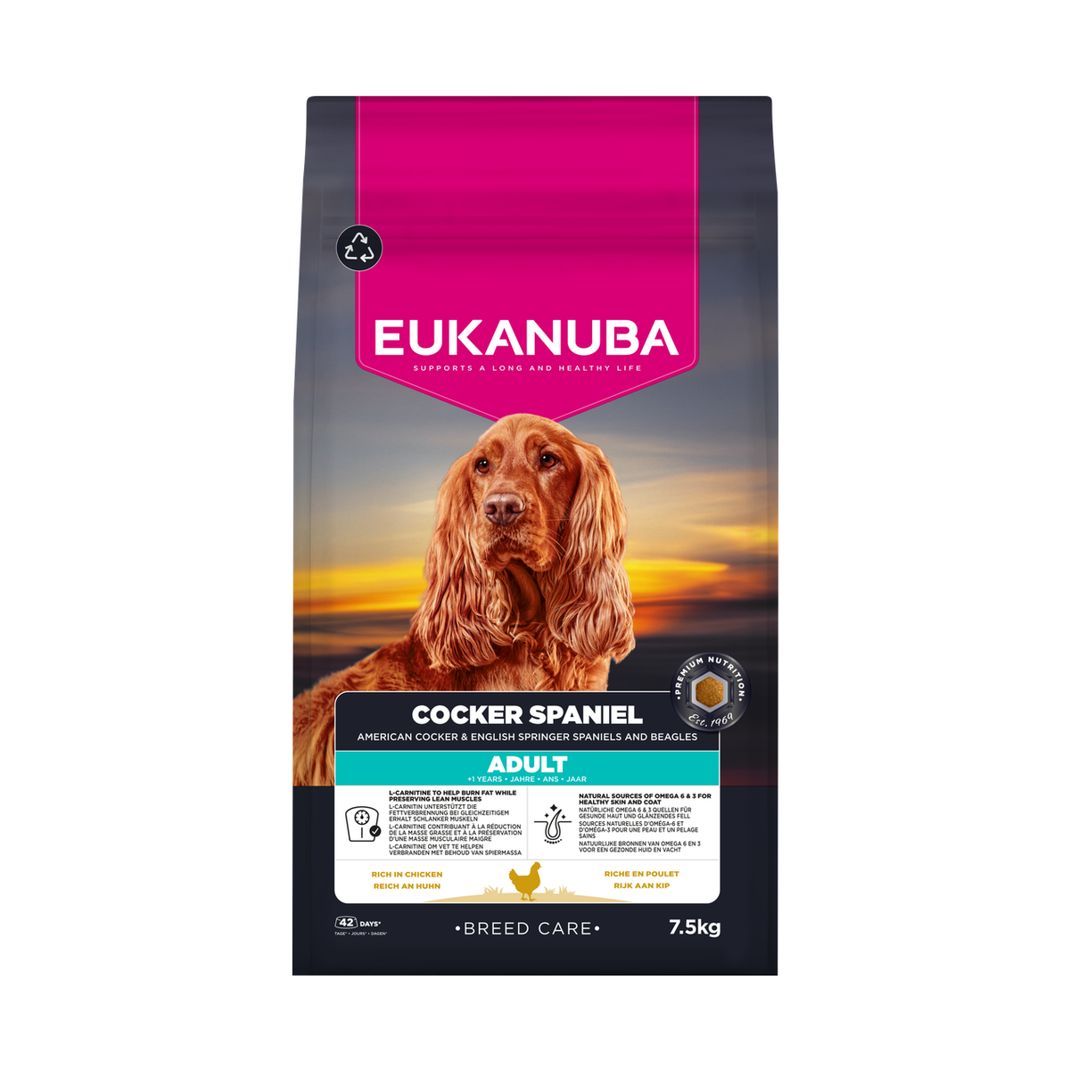 EUKANUBA Breed Care droog hondenvoer voor volwassen cocker spaniëls, rijk aan kip