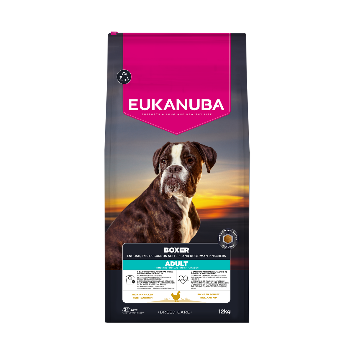 EUKANUBA Breed Care droog hondenvoer voor volwassen boxers, rijk aan kip