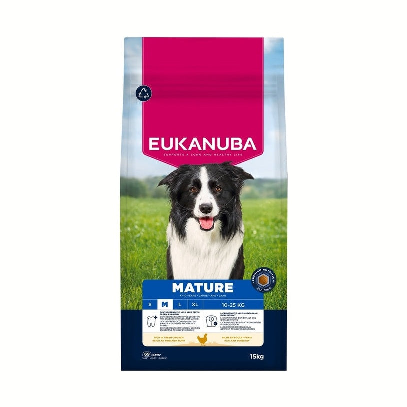 EUKANUBA droog hondenvoer voor middelgrote volwassen honden, rijk aan verse kip