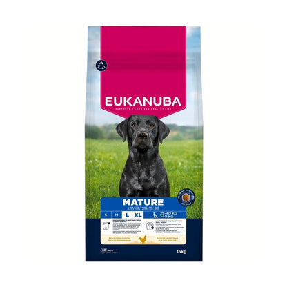 EUKANUBA droog hondenvoer voor oudere honden van grote rassen, rijk aan verse kip