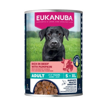 EUKANUBA natvoer voor volwassen honden, rijk aan rund met pompoen 400 g