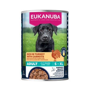 EUKANUBA natvoer voor volwassen honden, rijk aan kalkoen met wortelen 400 g