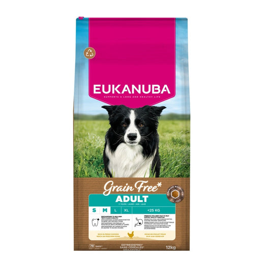 Eukanuba Grain Free dog adult small/medium chicken 12kg