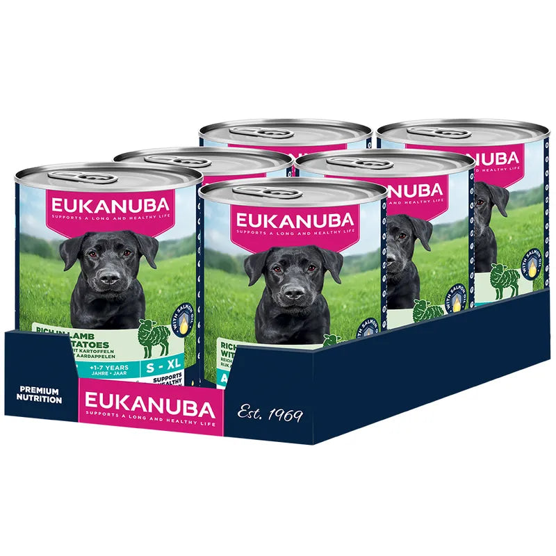 EUKANUBA natvoer voor volwassen honden, rijk aan lam met aardappelen 400 g