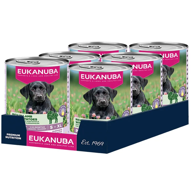 EUKANUBA natvoer voor puppy's, rijk aan lam met aardappelen 400 g