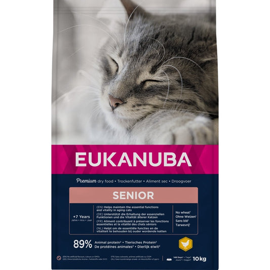 EUKANUBA droogvoer voor senior katten, kip