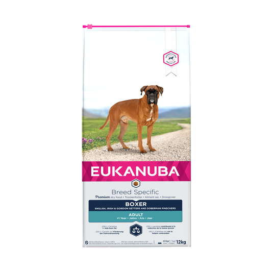 EUKANUBA droog hondenvoer voor volwassen boxers, rijk aan kip