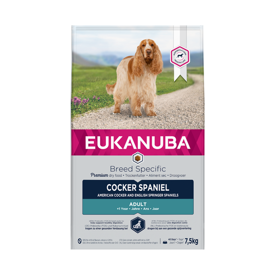 EUKANUBA droog hondenvoer voor volwassen cocker spaniëls, rijk aan kip