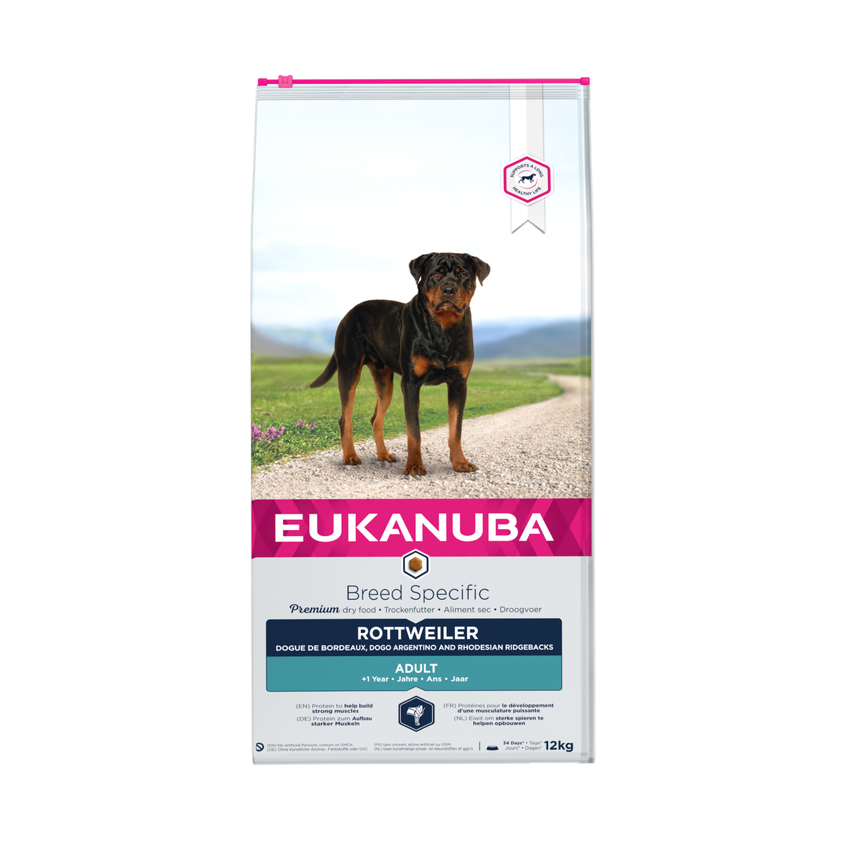 EUKANUBA droog hondenvoer voor volwassen rottweilers, rijk aan kip