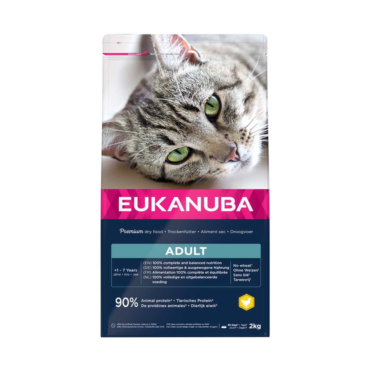 EUKANUBA droogvoer voor volwassen katten, kip 2 kg