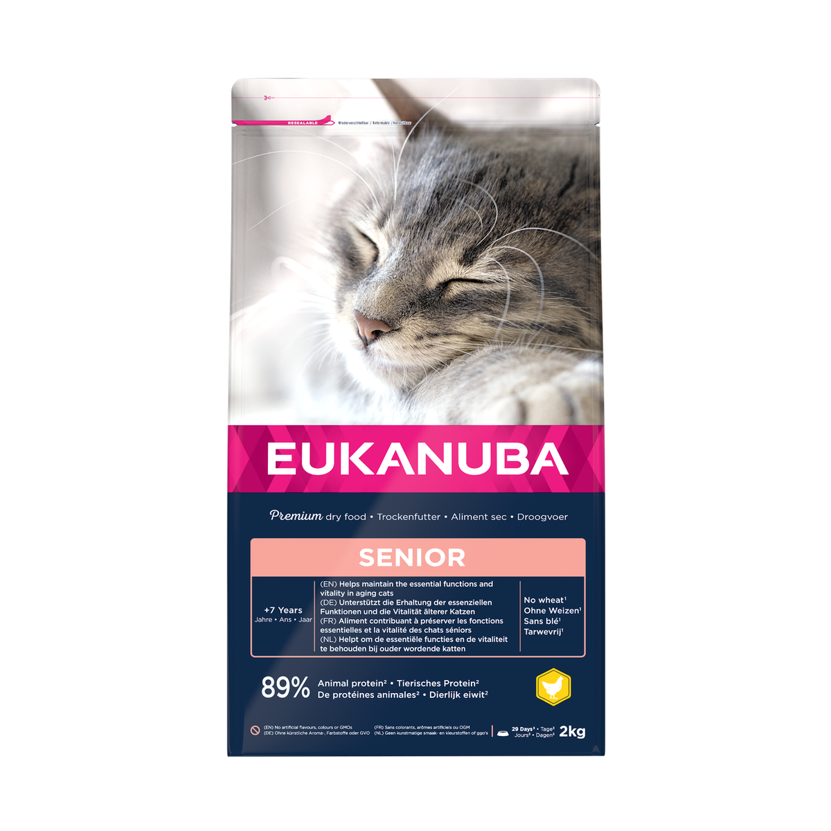 EUKANUBA droogvoer voor senior katten, kip 2 kg