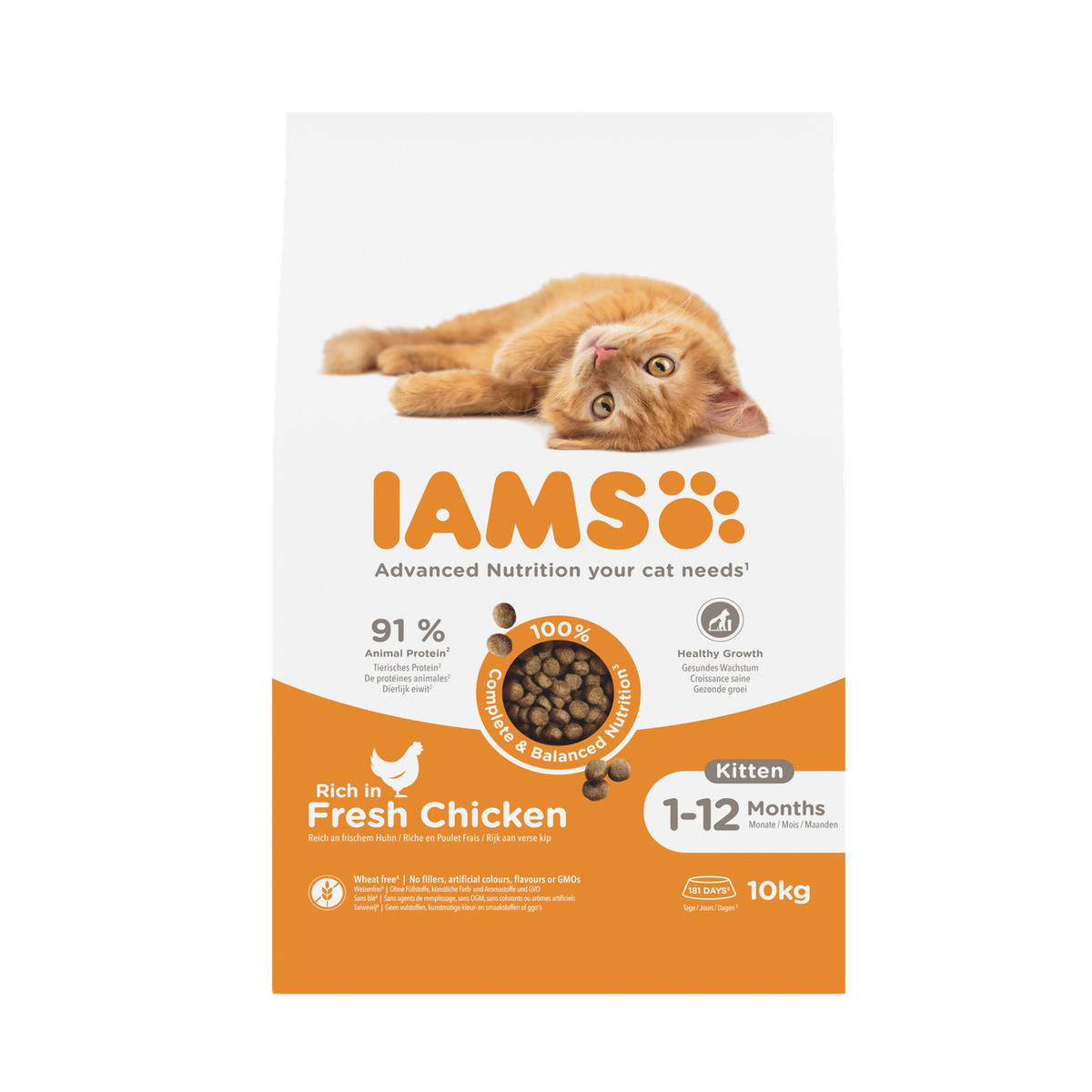 IAMS Advanced Nutrition droogvoer met verse kip voor kittens 10 kg