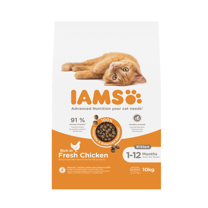 IAMS Advanced Nutrition droogvoer met verse kip voor kittens 10 kg