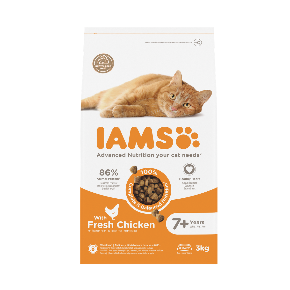 IAMS Advanced Nutrition Senior 7+ droogvoer met verse kip voor katten 3 kg