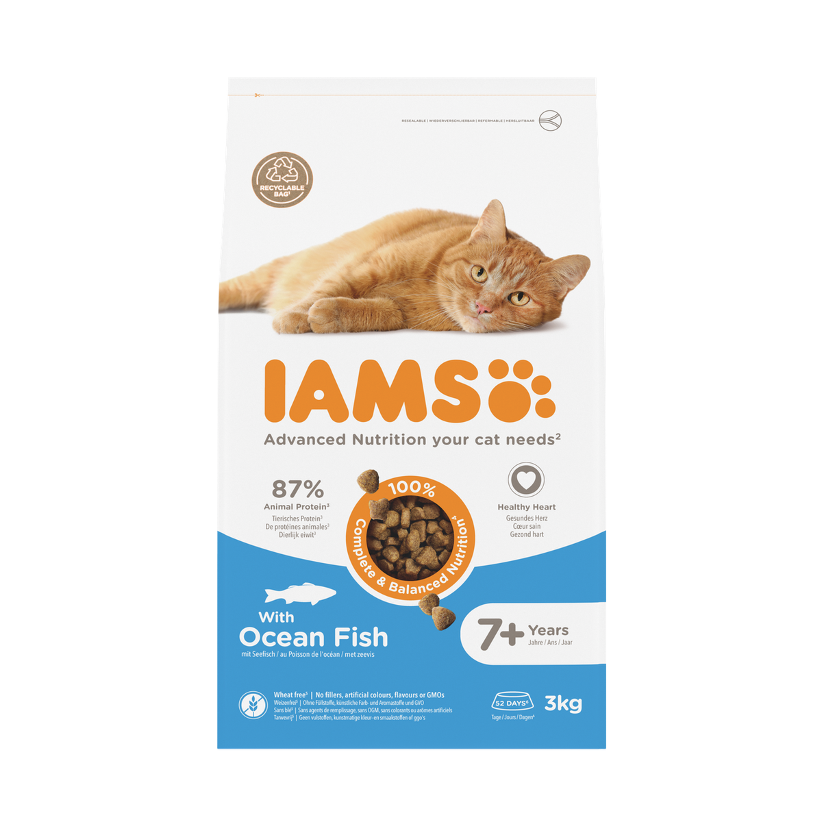 IAMS Advanced Nutrition Senior 7+ droogvoer met zeevis voor katten 3 kg