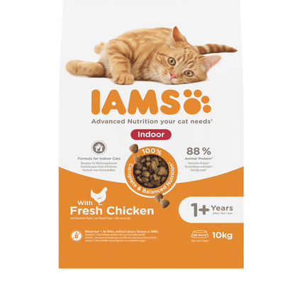 IAMS Advanced Nutrition Indoor 1+ Years droogvoer met verse kip voor katten 10 kg