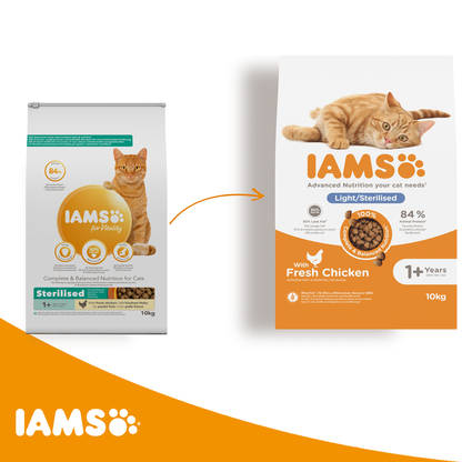 IAMS Advanced Nutrition Light/Sterilised 1+ Years droogvoer met verse kip voor katten