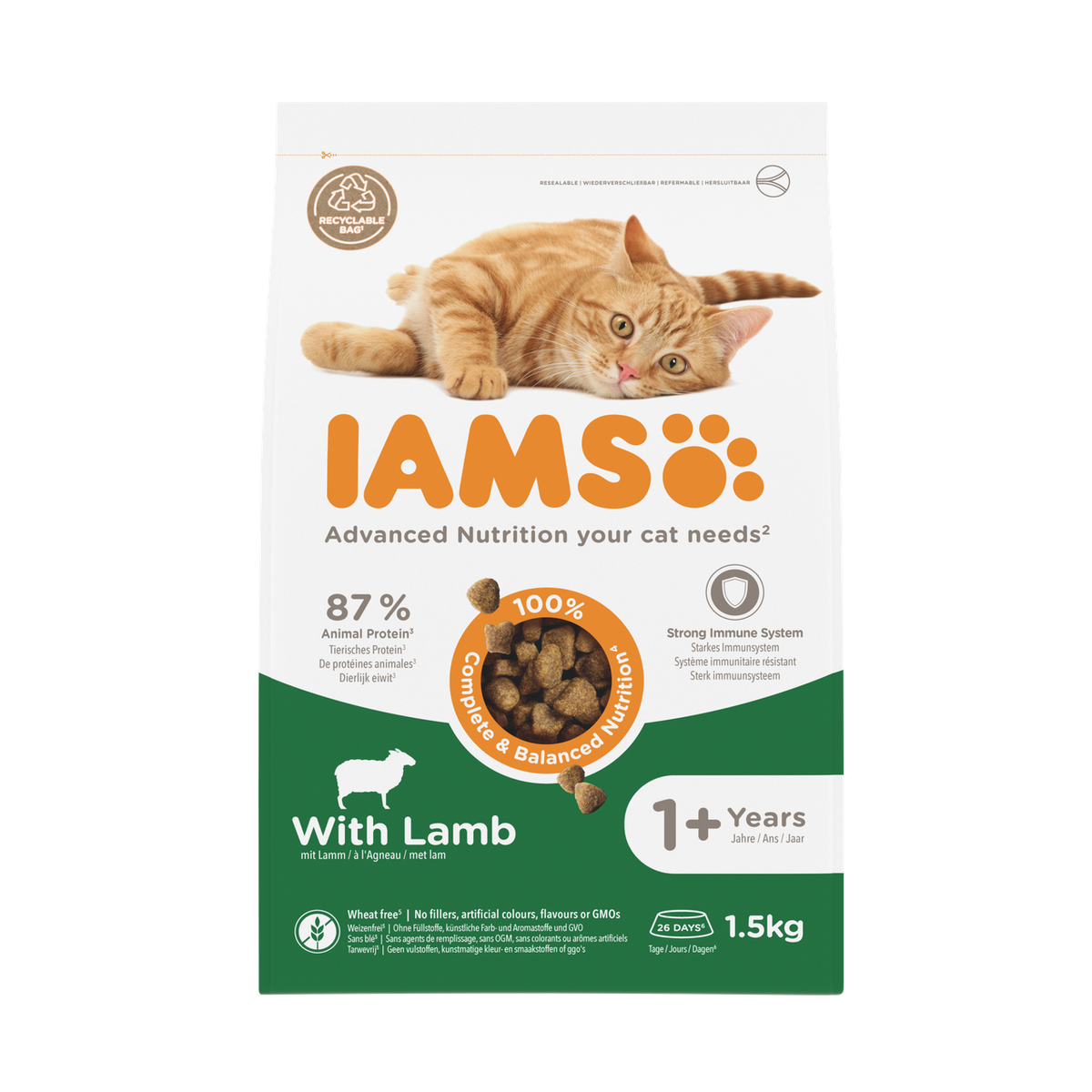 IAMS Advanced Nutrition 1+ Years droogvoer met lam voor katten 1,5 kg
