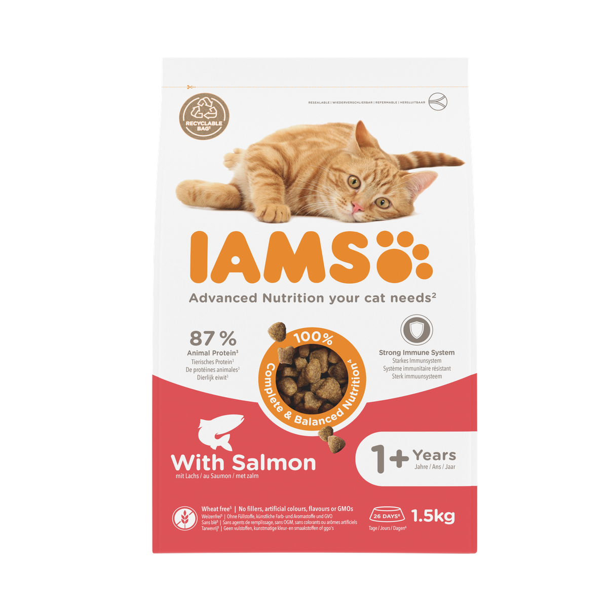 IAMS Advanced Nutrition 1+ Years droogvoer met zalm voor katten 1,5 kg
