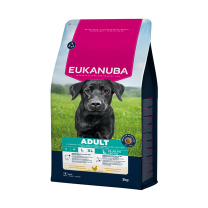 EUKANUBA droogvoer voor volwassen honden van grote rassen, rijk aan verse kip 3 kg