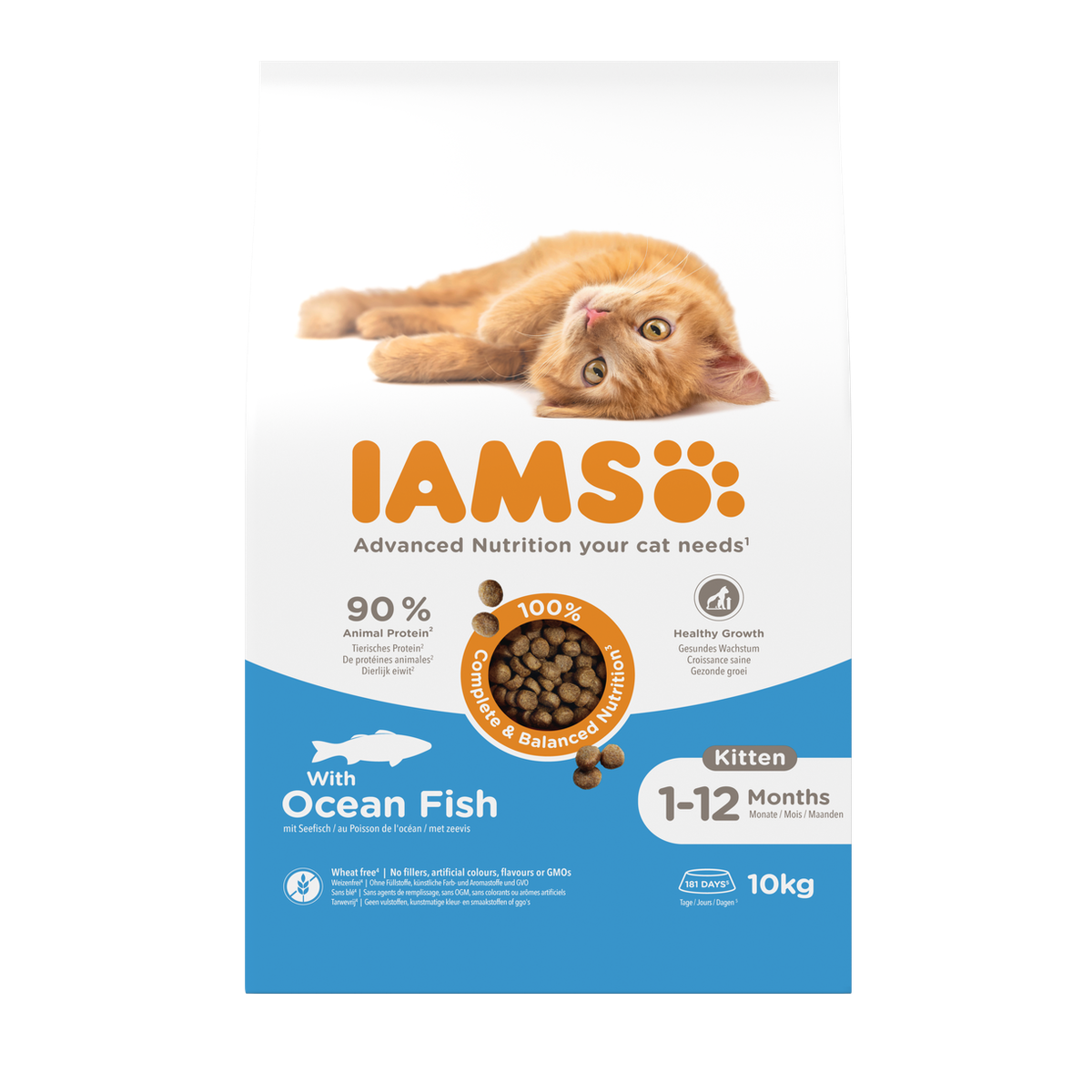 IAMS Advanced Nutrition droogvoer met zeevis voor kittens 10 kg