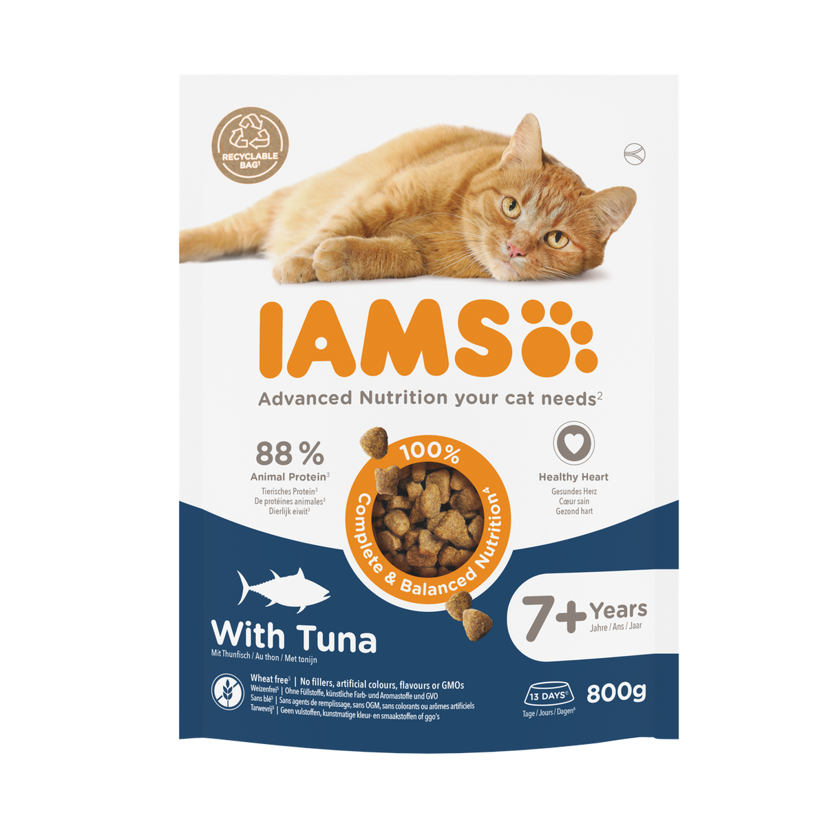 IAMS Advanced Nutrition Senior 7+ droogvoer met tonijn voor katten 800 g