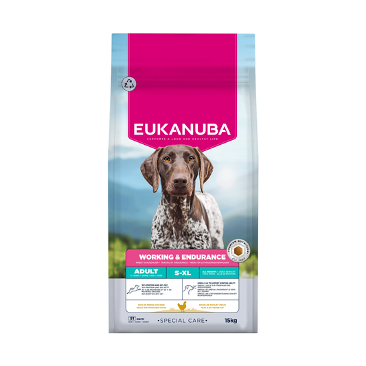EUKANUBA Special Care droog hondenvoer voor volwassen honden, werkende en actieve honden, met kip