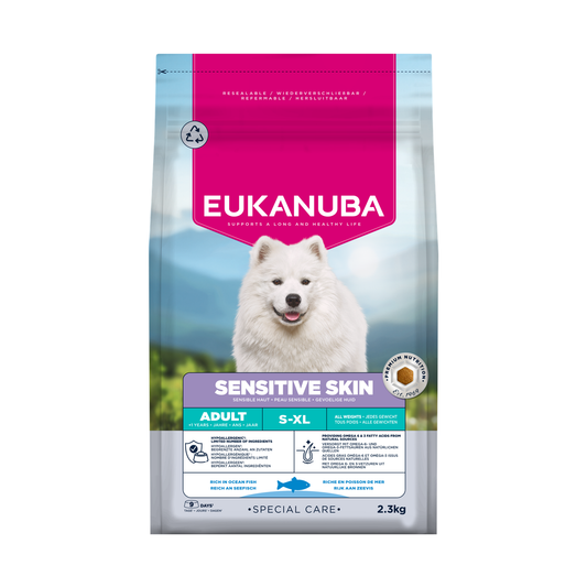 EUKANUBA Special Care droog hondenvoer voor volwassen honden, gevoelige huid, rijk aan oceaanvis 2,3 kg
