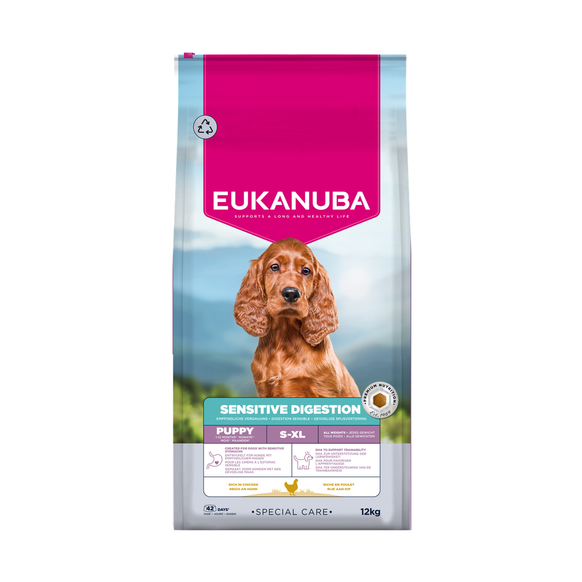 EUKANUBA Special Care droog hondenvoer voor puppy's, gevoelige spijsvertering, met kip 12 kg