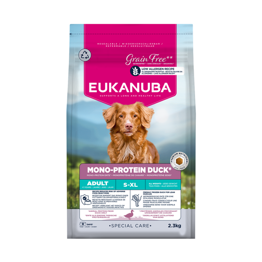EUKANUBA Special Care droog hondenvoer voor volwassen honden, mono-proteïne eend 2,3 kg