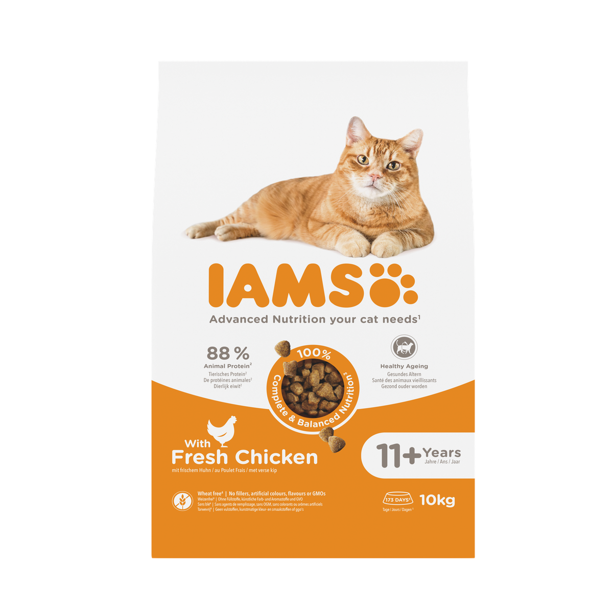 IAMS Advanced Nutrition Senior 11+ droogvoer met verse kip voor katten 10 kg