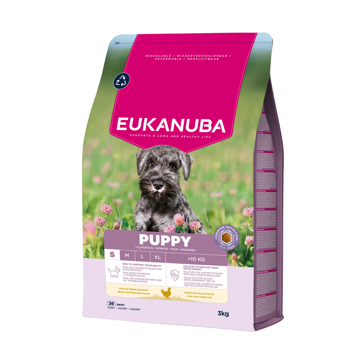 EUKANUBA droog hondenvoer voor puppy's van kleine rassen, rijk aan verse kip 3 kg