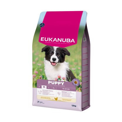 EUKANUBA droog hondenvoer voor puppy's van middelgrote rassen, rijk aan verse kip 12 kg