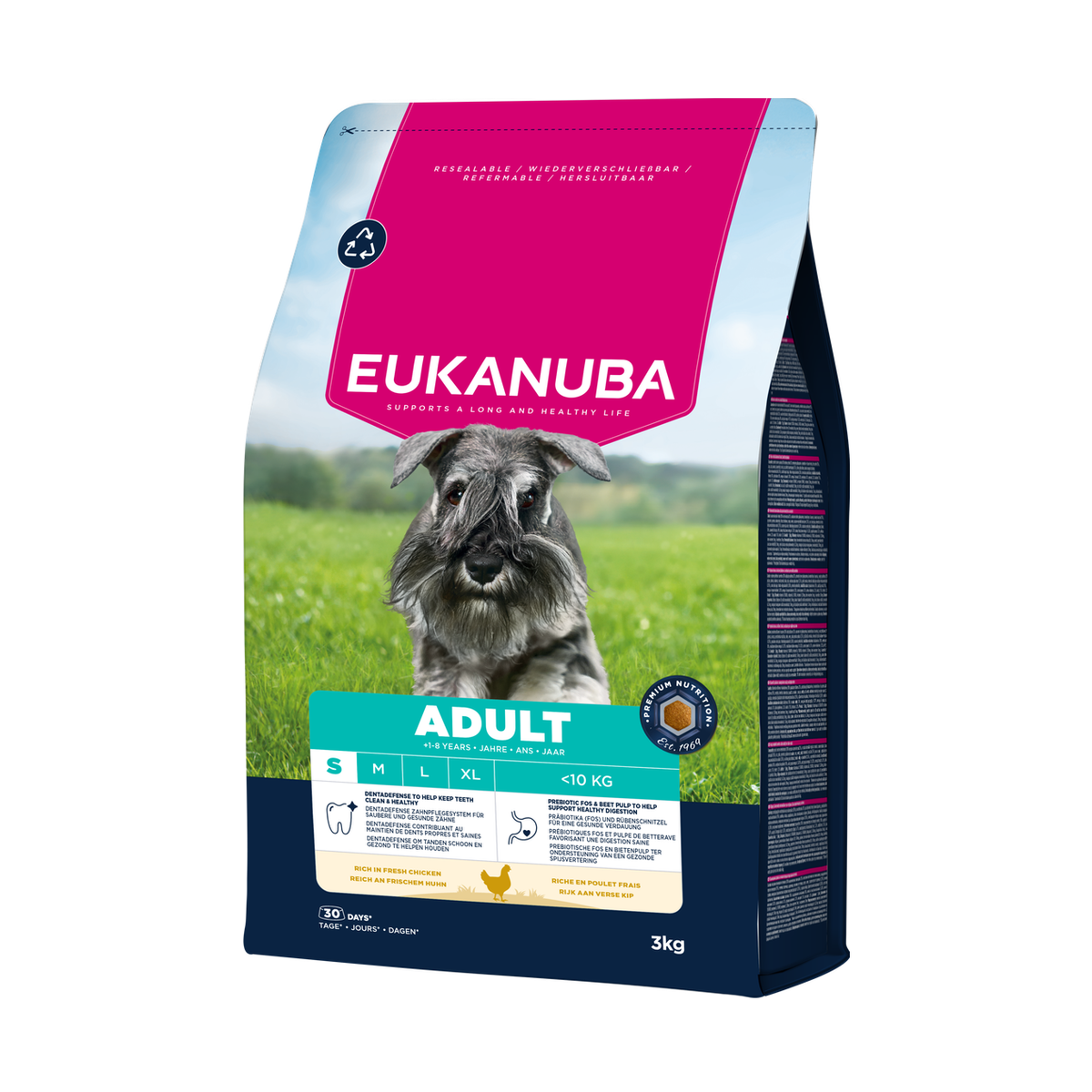 EUKANUBA droog hondenvoer voor volwassen honden van kleine rassen, rijk aan verse kip 3 kg