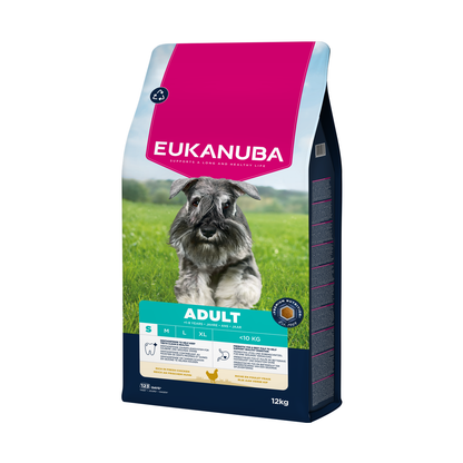 EUKANUBA droog hondenvoer voor volwassen honden van kleine rassen, rijk aan verse kip 12 kg