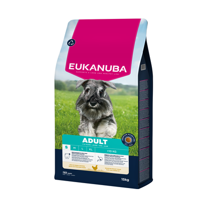EUKANUBA droog hondenvoer voor volwassen honden van kleine rassen, rijk aan verse kip 15 kg