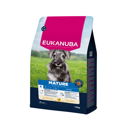 EUKANUBA droog hondenvoer voor oudere honden van kleine rassen, rijk aan verse kip