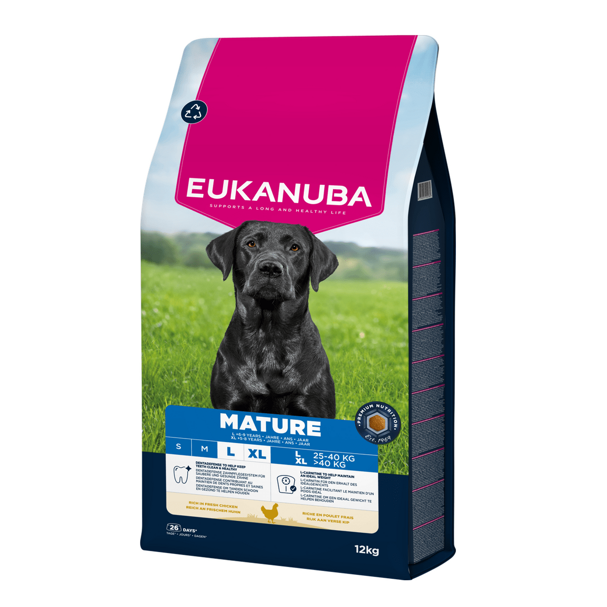 EUKANUBA droog hondenvoer voor oudere honden van grote rassen, rijk aan verse kip