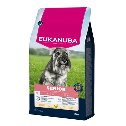 EUKANUBA droog hondenvoer voor senior honden van kleine rassen, rijk aan verse kip