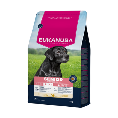 EUKANUBA droog hondenvoer voor senior honden van grote rassen, rijk aan verse kip 3 kg