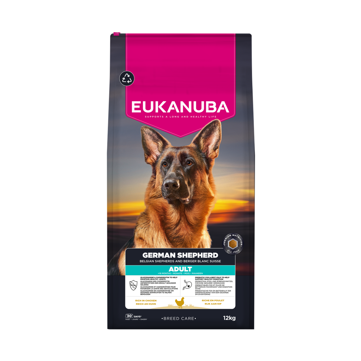 EUKANUBA Breed Care droog hondenvoer voor volwassen Duitse herders, rijk aan kip