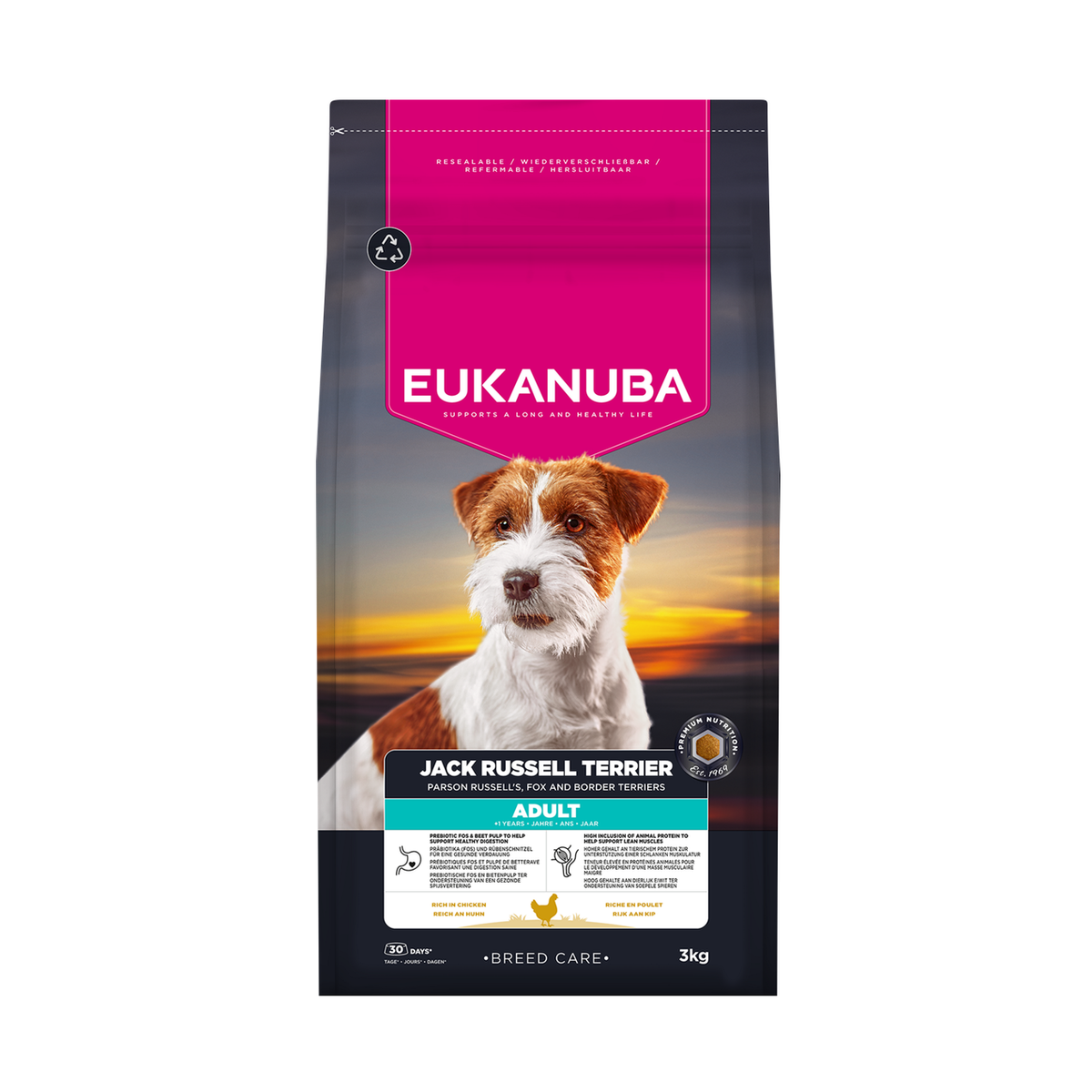 EUKANUBA Breed Care droog hondenvoer voor volwassen Jack Russell terriërs, rijk aan kip