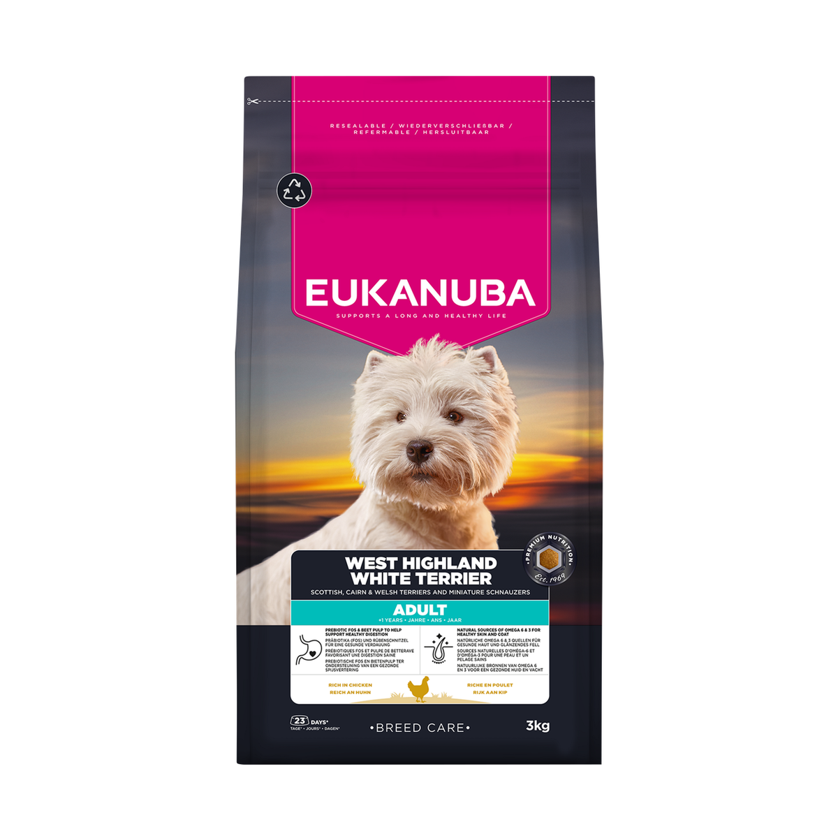 EUKANUBA Breed Care droog hondenvoer voor volwassen West Highland white terriërs, rijk aan kip