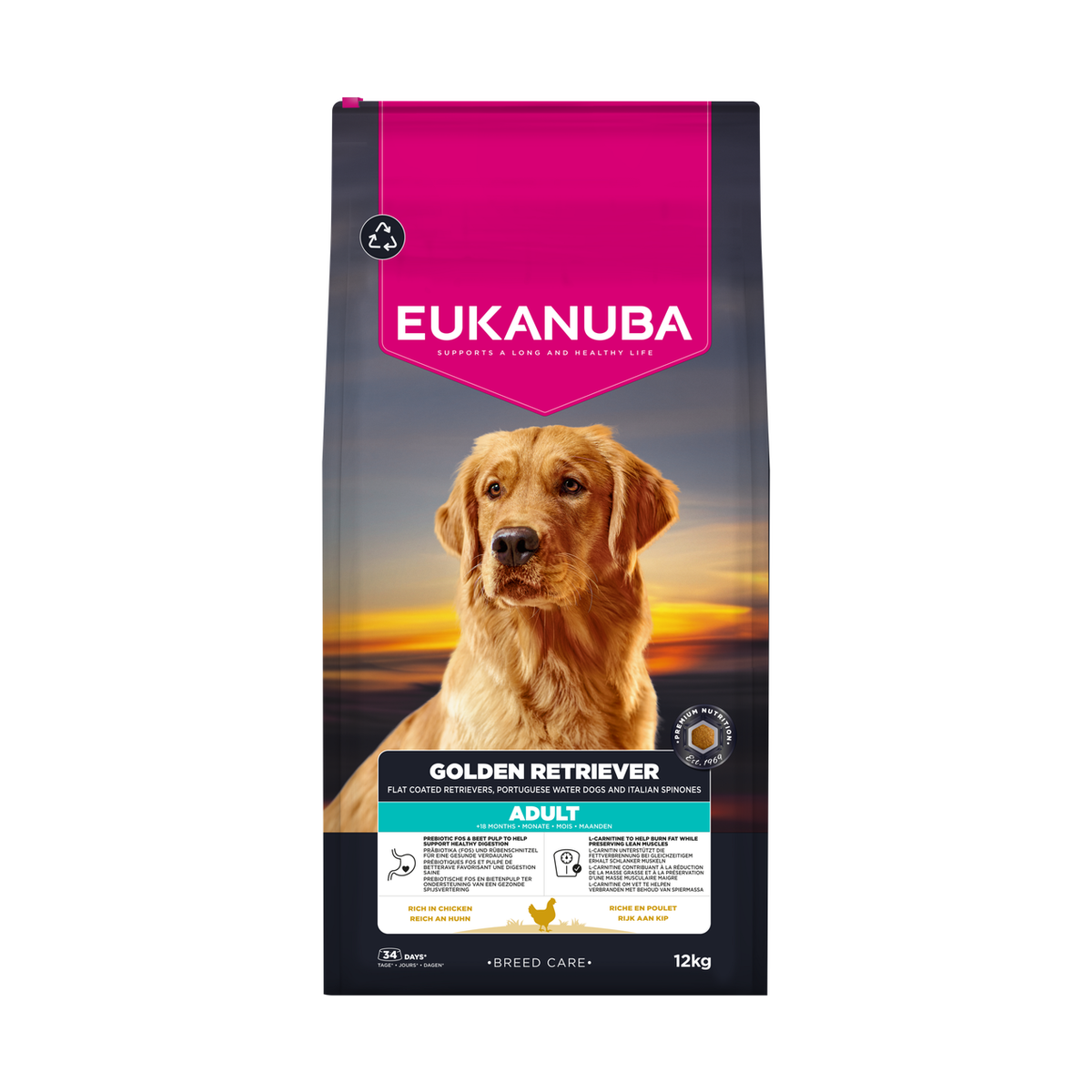 EUKANUBA Breed Care droog hondenvoer voor volwassen golden retrievers, rijk aan kip