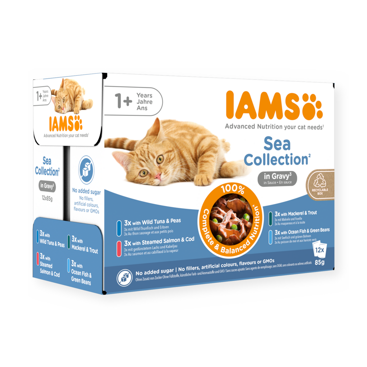 IAMS Delights Sea Collection natvoer in saus voor volwassen katten