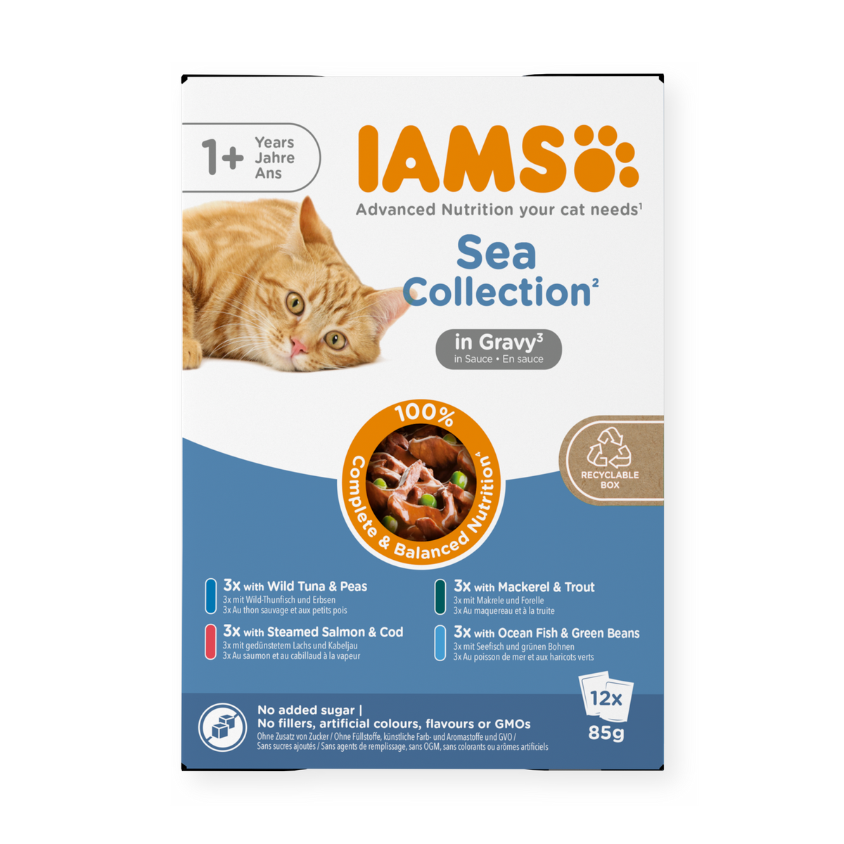 IAMS Delights Sea Collection natvoer in saus voor volwassen katten